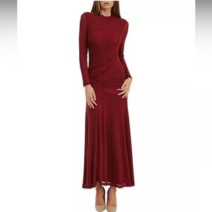 Bardot Women's Liyana Ruched Long-Sleeve Mesh Dress